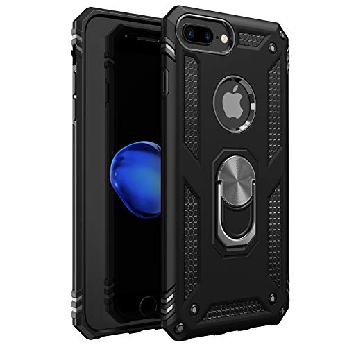 Book Cover iPhone 7 Plus Case | iPhone 8 Plus Case [ Military Grade ] 15ft. Drop Tested Protective Case | Kickstand | Compatible with Apple iPhone 8Plus / iPhone 7 Plus Case - Black