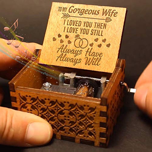 Engraved Music Box - You are My Sunshine, Gift for Wife from Husband - I Love You.