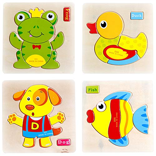 Book Cover 3D Three-Dimensional Wooden Animal Puzzle Baby Child Puzzle Invigoration Wooden Toy 1-6 Birthday Gift Colorful Wooden Puzzle Educational Toys