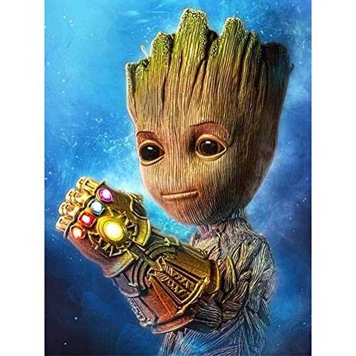 Betionol DIY Diamond Painting Kits for Kids, 12x16 inch 5D Full Drill Diamond Art Craft with The Theme of Hero Baby Groot for The Above Age 3 Kids, Good for Decorate Kids' Room