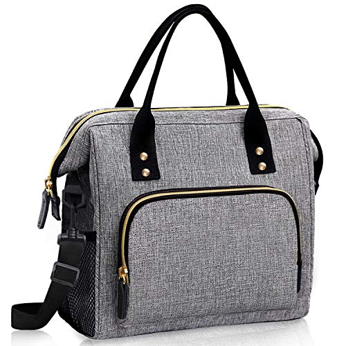 Book Cover Insulated Lunch Bag, Large Lunch Tote Bag with Adjustable Shoulder Strap, Leakproof Reusable Cooler Lunch Bags for Women and Men, Perfect for Work Office School Picnic