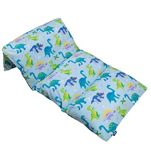Book Cover Wildkin Kids Pillow Lounger for Boys and Girls, Travel-Friendly and Perfect for Sleepovers, Requires 4 Standard Size Pillows (Not Included), Measures 69.5 x 27 Inches, BPA-Free (Dinosaur Land)