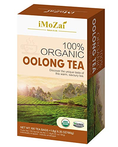 Book Cover Imozai Organic Oolong Tea Bags 100 Count Individually Wrapped