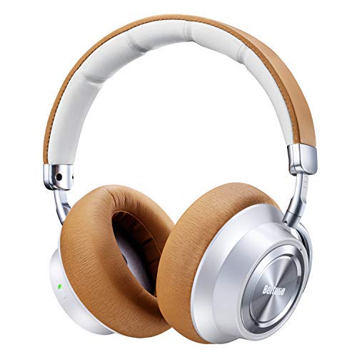 Boltune Noise Cancelling Headphones, [2019 Upgraded] Bluetooth Headphones with Microphone/Deep Bass Wireless Headphones Over-Ear, Protein Earpads 30H Playtime for Travel Work TV PC Cellphone
