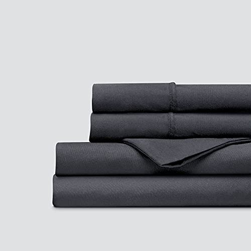 Book Cover Everspread Bed Sheets (4 Piece Sheet Set), Queen Size, Dark Gray. Ultra-Soft & Breathable. Luxury Bedding. Deep Pockets - Fits Mattresses up to 16 inches. Wrinkle & Fade Resistant