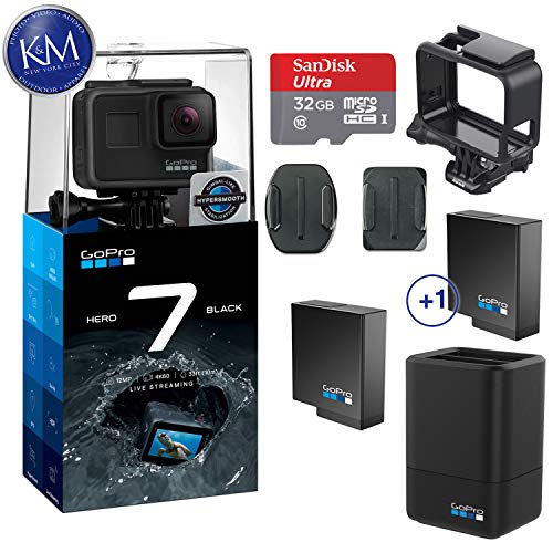 Book Cover GoPro Hero 7 (Black) Action Camera w/Dual Battery Charger and Extra Battery Bundle