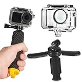 Aboom Diving Accessories Set of 4 for DJI Osmo Action, 147ft Underwater Photography Waterproof Case Cage/Floating Hand Grip/Mini Tripod/Anti Fog Inserts for Diving