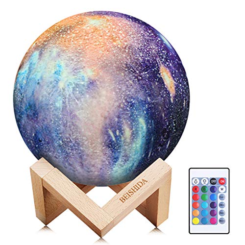 Moon Light Lamp 3D Night Kids Star Lamps 5.9inch 16 Color with Remote & Tap Control Age 11 12 13 14 15 16 17 18 Year Old Birthday Gifts for Teen Girls Boys Bedroom