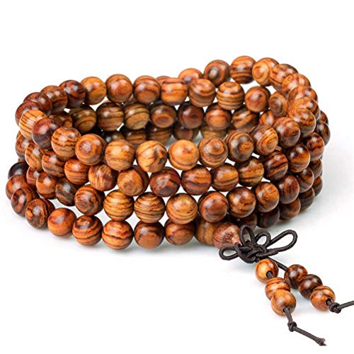 wintefei Women Men 8mm Wooden Bead Buddhist Prayer Mala Necklace Bracelet Gift Jewelry