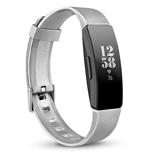 AK Soft TPU Wristbands Compatible with Fitbit Inspire 2/Fitbit Inspire HR Bands, Sports Waterproof Wristbands for Fitness Tracker (Silver, Small)