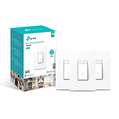 Book Cover TP-LINK HS220P3 Kasa Smart WiFi Light Switch (3-Pack), Dimmer, Dim Lighting from Anywhere, Easy In-Wall Installation (Single-Pol Only),White (Renewed)