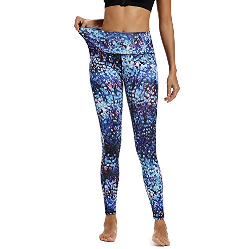 Women's Tummy Control Printed Yoga Pants High Waist with Pockets Naked Feeling Workout Leggings -L White