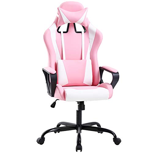 Book Cover Gaming Chair Office Chair Desk Chair Ergonomic Executive Swivel Rolling Computer Chair with Lumbar Support, Pink