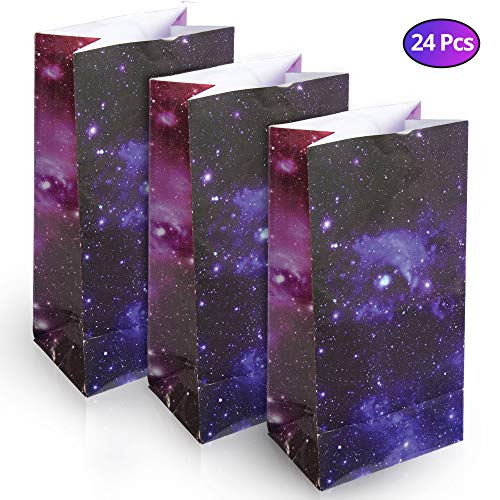 Space Party Treat Bags - (Bulk Pack Of 24) Outer, Galaxy, Planet, Solar Designed Party Gift Paper Bags, For Kids Birthday Party Supplies & Decorations