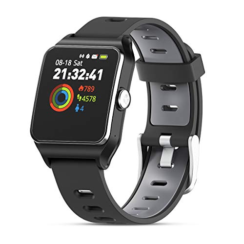 HolyHigh Smart Watches GPS Sports Watch Touch Screen IP68 Waterproof 17 Sports Models Activity Tracker Pedometer with Heart Monitor Sleep Monitor Call SMS Remind for Kid Men Women Android iOS