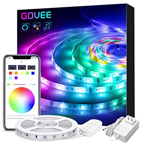 Smart LED Strip Lights Works with Alexa, Govee APP Control 16.4ft WiFi Light Strip, Music Sync 16 Million Colors RGB LED Lights for Room, Home, Kitchen, TV, Party, Halloween, Christmas, Waterproof