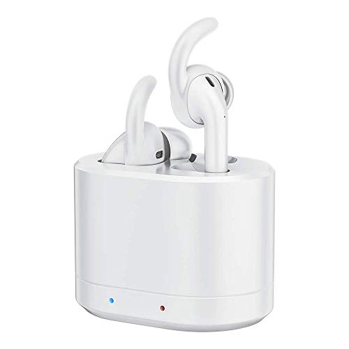 Book Cover SEEKONE Fast Charging Case Charger Adapter Fits for AirPods 1 & AirPods 2 Support Charging with Silicone Earplugs and Visible LED Lightâ€“White
