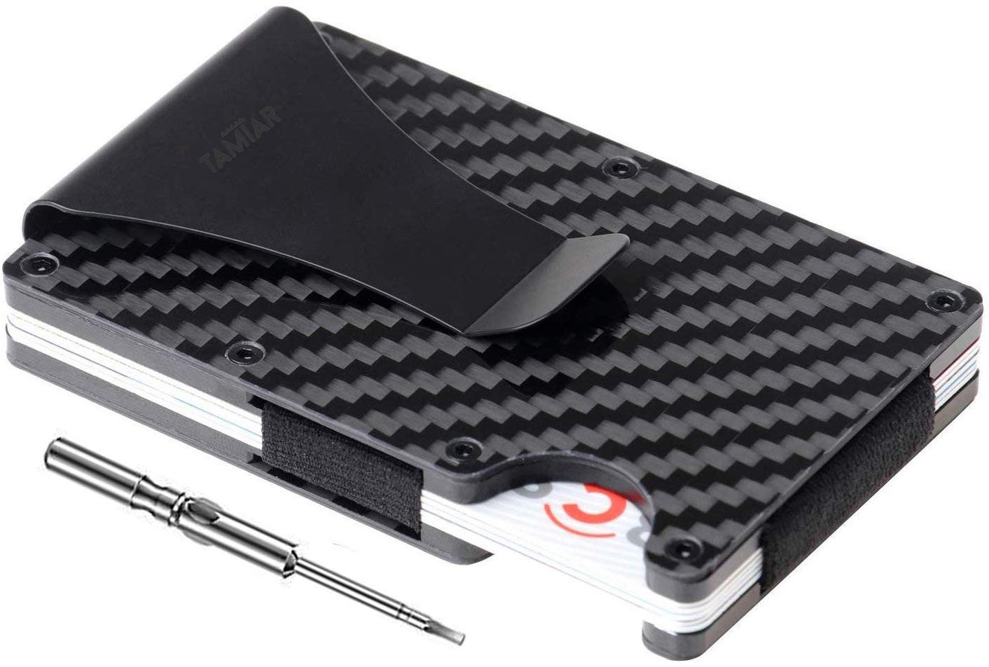 Carbon Fiber Wallet - Minimalist Wallet - RFID blocking Metal Wallet | Up to 12 cards - Mens Slim Credit Card Holder