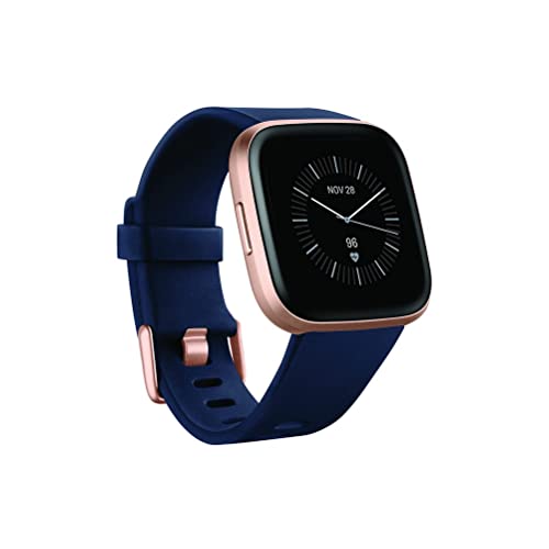 Book Cover Fitbit Versa 2 Special Edition Health and Fitness Smart Watch with Heart Rate, Music, Alexa Built-In, Sleep and Swim Tracking, Navy and Pink Woven/Copper Rose, One Size (S and L Bands Included), 2.3
