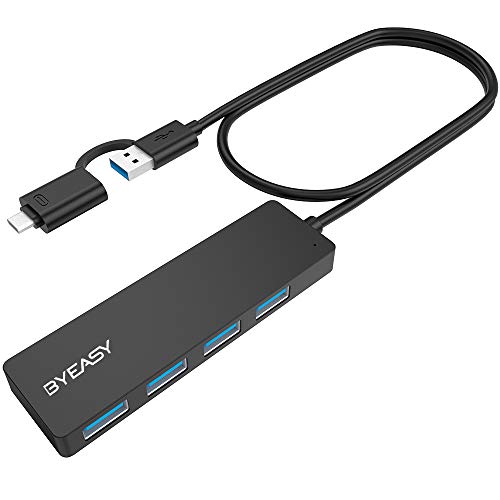 Book Cover BYEASY USB Hub, USB C Hub to USB 3.0 Hub with 4 Ports and 2 ft Extended Cable, Ultra Slim Portable USB Splitter for MacBook, Mac Pro/Mini, iMac, Ps4, Surface Pro, XPS, PC, Flash Drive, Samsung More