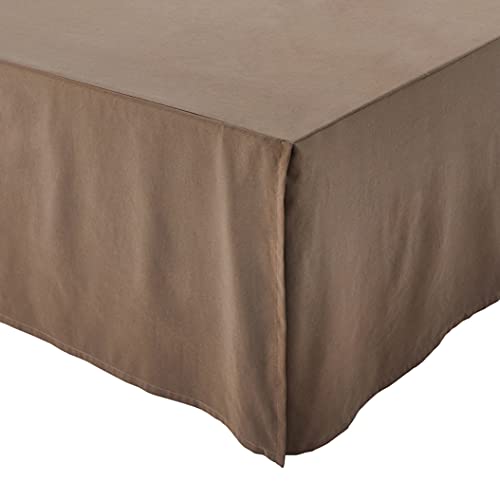 Book Cover Amazon Basics Pleated Bed Skirt - Full, Chocolate