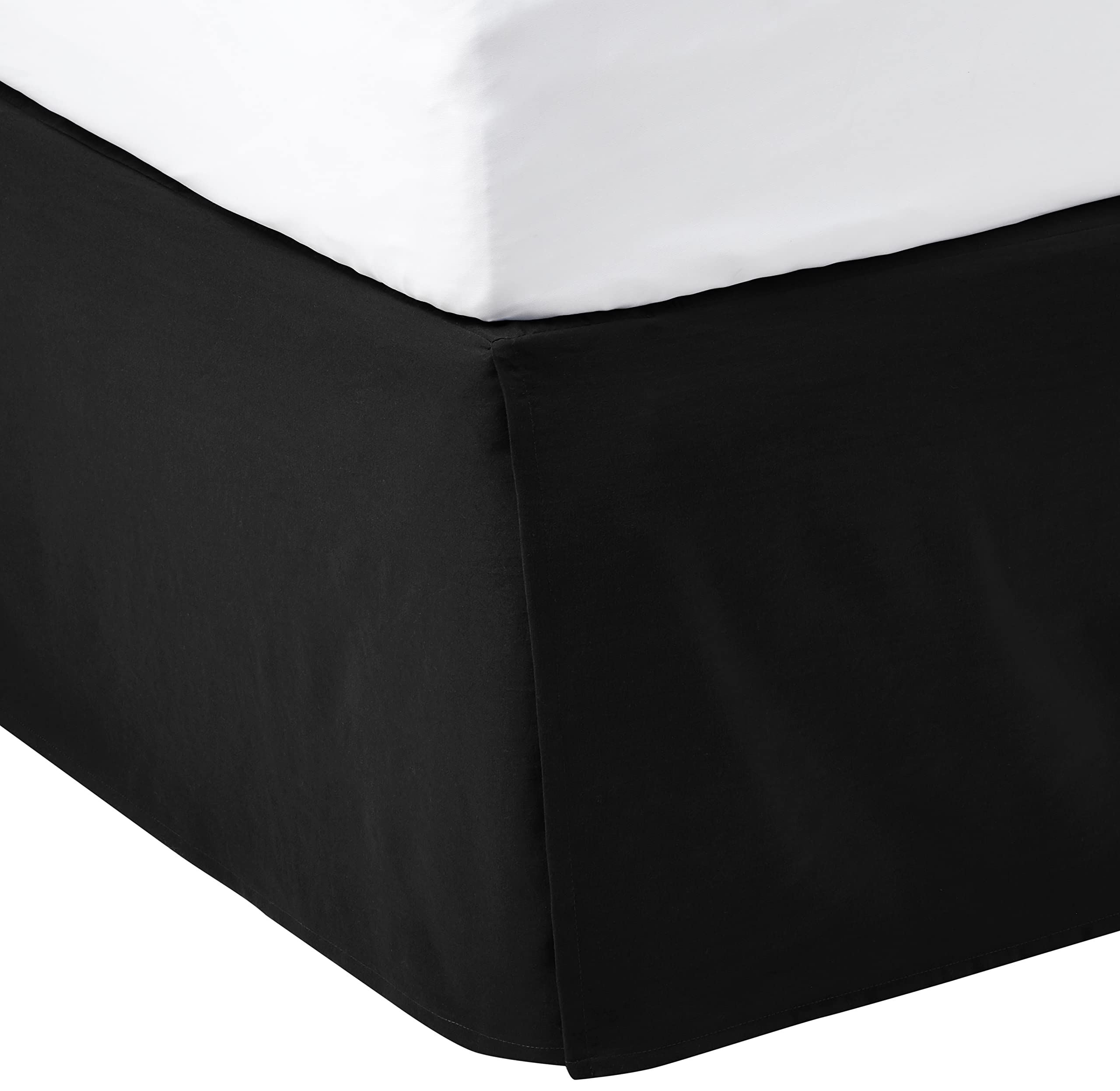 Book Cover Amazon Basics Lightweight Pleated Bed Skirt, Twin, Black Twin Black Skirt