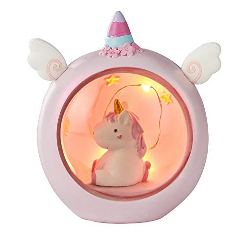 Book Cover Baby Night Light,Cute Pink Unicorn LED Resin Night Light for Kids, Baby Girls Toy Creative Home Decoration as a Birthday Christmas Valentine's Day Gift