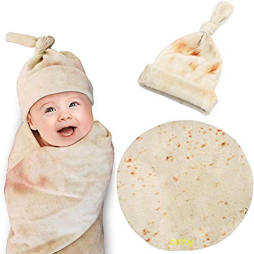 Book Cover zxtrby Burrito Swaddle Blanket for Baby, Original Newborn Tortilla Swaddle Blanket .Baby Wrap Blanket Headband Set - Unisex Soft Baby/Kids Girl Boy Gifts ( 36Inch â€“ 3ft )