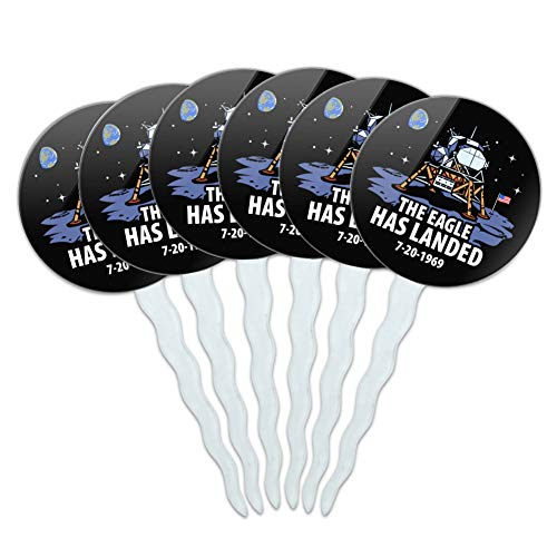 Book Cover GRAPHICS & MORE NASA Apollo 11 The Eagle Has Landed Moon Landing Cupcake Picks Toppers Decoration Set of 6