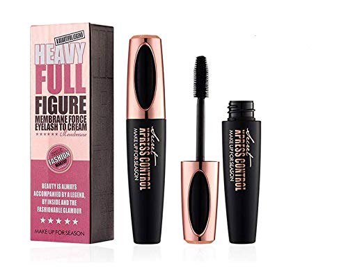 4D Silk Fiber Eyelash Mascara Waterproof - Thick Long Lasting Smudge-Proof 4D Fiber Mascara, Lengthening Curling Lashes, All Day Exquisitely Lush, Extra Long 4D Mascara, Black, Pack of 2 (Pattern A)