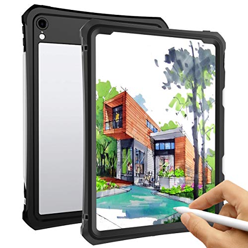 Willbox iPad Pro 11 Inch Waterproof Case(2018 Release), Underwater Full-Body Sealed Waterproof Shockproof Rugged Kickstand Protective Cover with Support Pencil Charging for iPad Pro 11(Black)