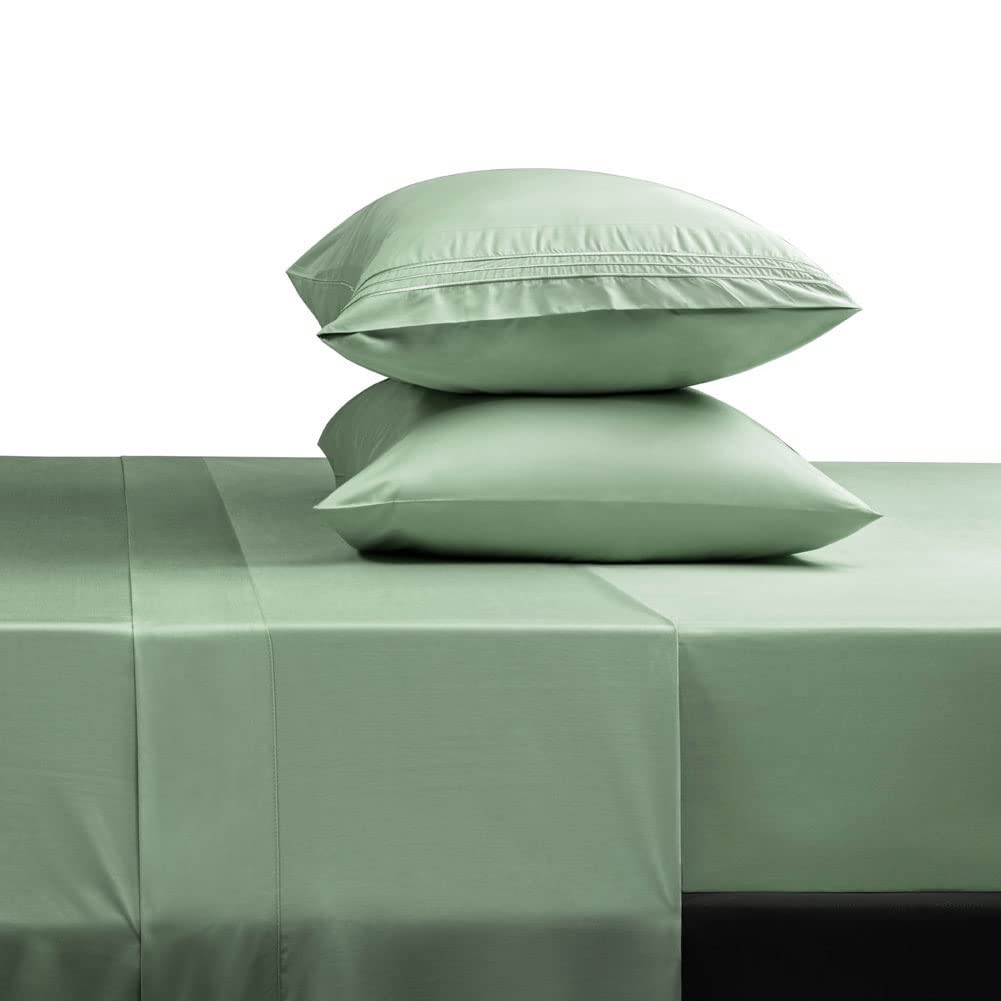 SONORO KATE Bed Sheet Set Super Soft Microfiber 1800 Thread Count Luxury Egyptian Sheets 16-Inch Deep Pocket，Wrinkle-4 Piece (Sage, Queen) Sage Queen