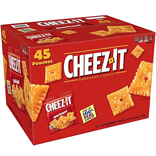 Book Cover Cheez-It Baked Snack Cheese Crackers, Original, Single Serve, 1.5 Oz