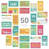 Canopy Street Motivational Quote Cards / 2" x 3.5" Inspirational Business Cards / 50 Kindness Cards / 25 Uplifting Designs/Encouraging Reward Cards