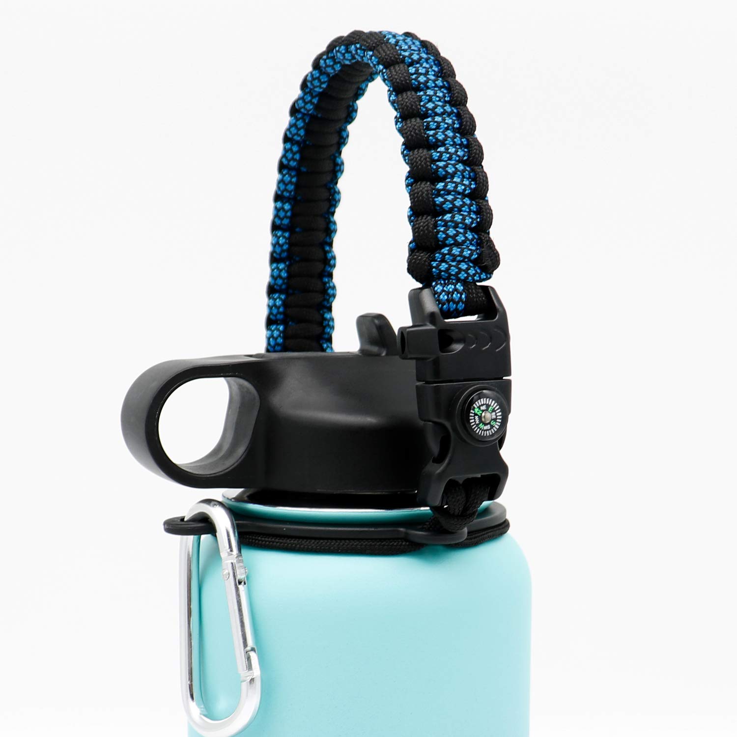 Book Cover slolife Handle for Hydro Flask Water Bottle - Paracord Handle with Safety Ring Carabiner Strap Cord for Wide Mouth Bottle Multicolor 12-64oz