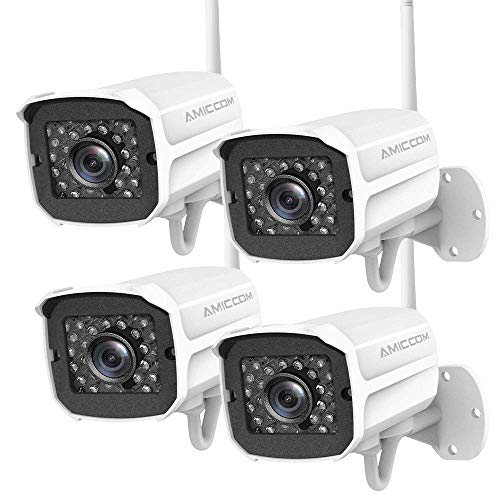 Book Cover Outdoor Security Camera (4 Pack) , 1080P HD Security Camera System Wireless,Pet Camera,Night Vision, 2-Way Audio,2.4Ghz WiFi Smart Home Camera with MicroSD Slot,iOS, Android App for Office/Baby/Nanny