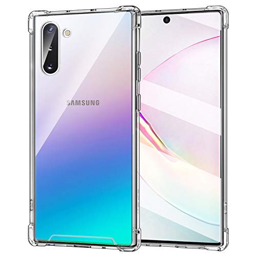 MoKo Compatible with Samsung Galaxy Note 10 Case, Crystal Clear Reinforced Corners TPU Bumper + Anti-Scratch Transparent Hard Panel Cover Fit with Samsung Galaxy Note 10 6.3 Inch 2019 - Crystal Clear