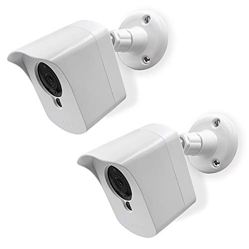 Book Cover Mounting Kit for Wyze Cam (2 pcs White) - Outdoor Case for Wyze Camera & v2 1080p Full HD w/Screw Mounts - Wyze Waterproof Cover with Wall Mount Bracket - Solid Housing for Wyze Cams by SULLY