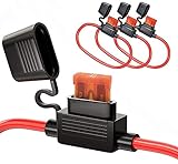 MCIGICM Inline Fuse Holder 10 Gauge, Waterproof With 40 Amp Fuse, 10 AWG, 3 Pack