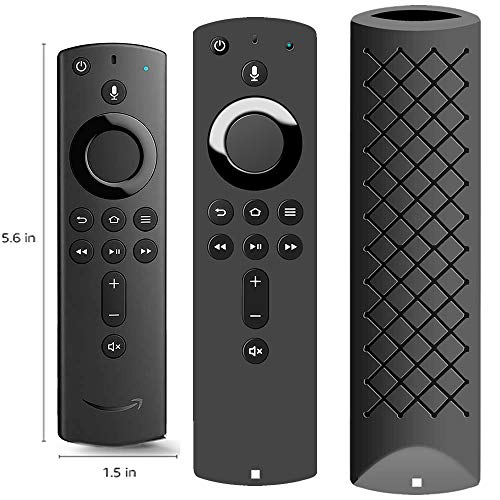 Book Cover Covers for All-New Alexa Voice Remote for Fire TV Stick 4K, Fire TV Stick (2nd Gen), Fire TV (3rd Gen) Shockproof Protective Silicone Case - Black