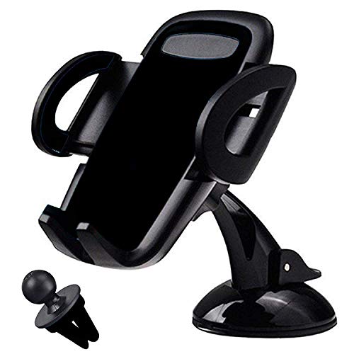 MARRRCH 3 in 1 Car Phone Mount,Car Air Vent Mount Holder Cradle and Dashboard Car Phone Holder Compatible with iPhone Xs,XS MAX,XR,X,8,8Plus,7,7Plus,6,6Plus, Galaxy S7,8,9,10, Google Nexus (Black)