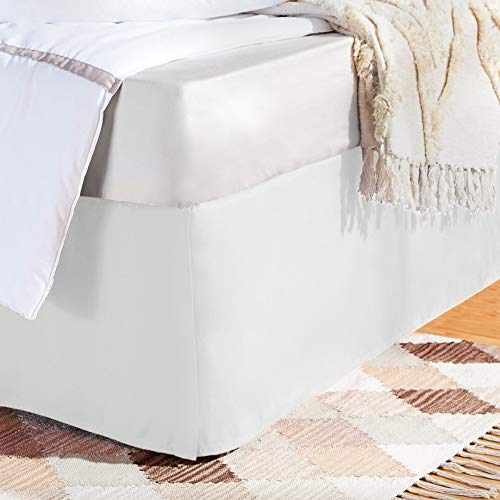AmazonBasics Pleated Bed Skirt - Full, Light Grey