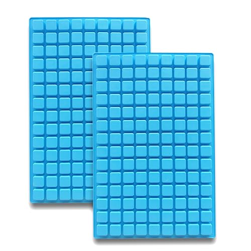 DIFENLUN Silicone Candy Molds, 2 Pack 126-Cavity Mini Square Chocolate Molds for Gummy Jelly Truffles Pralines Caramels, Ice Cube Tray Molds