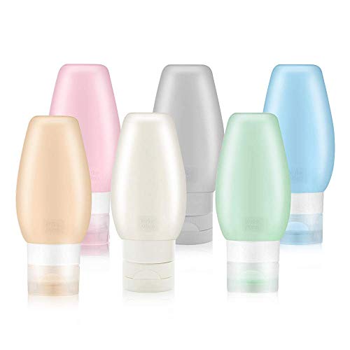 Travel Bottles TSA Approved, Uerstar 3oz Leak Proof Travel Accessories BPA Free Silicone Cosmetic Travel Size Toiletry Containers for Shampoo Lotion Soap