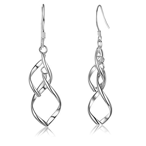 Classic Double Twisted Linear Loops Design French Wire Drop Dangle Wave Earrings Bridesmaid Birthday Gifts for Women Girls