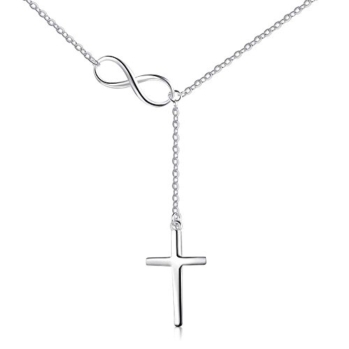 GaoS Women Pendant Necklace Infinity with Cross Promise Necklace for Her Wedding Pendant Necklace Love Jewelry for Mother