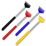 UNOOE back scratchers for Men Women Metal Retractable Extendable to 27 inches for Itch Relief with Carry Bag Portable in Travel Office Home (4 PCS)