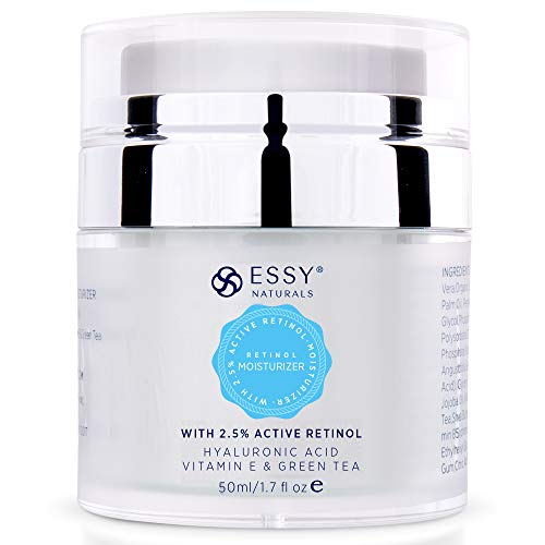 Retinol Cream for Face and Eye Area - with Active Retinol, Hyaluronic Acid, Vitamin E and Green Tea, Anti Aging Formula Reduces Wrinkles, Night and Day Moisturizing Cream