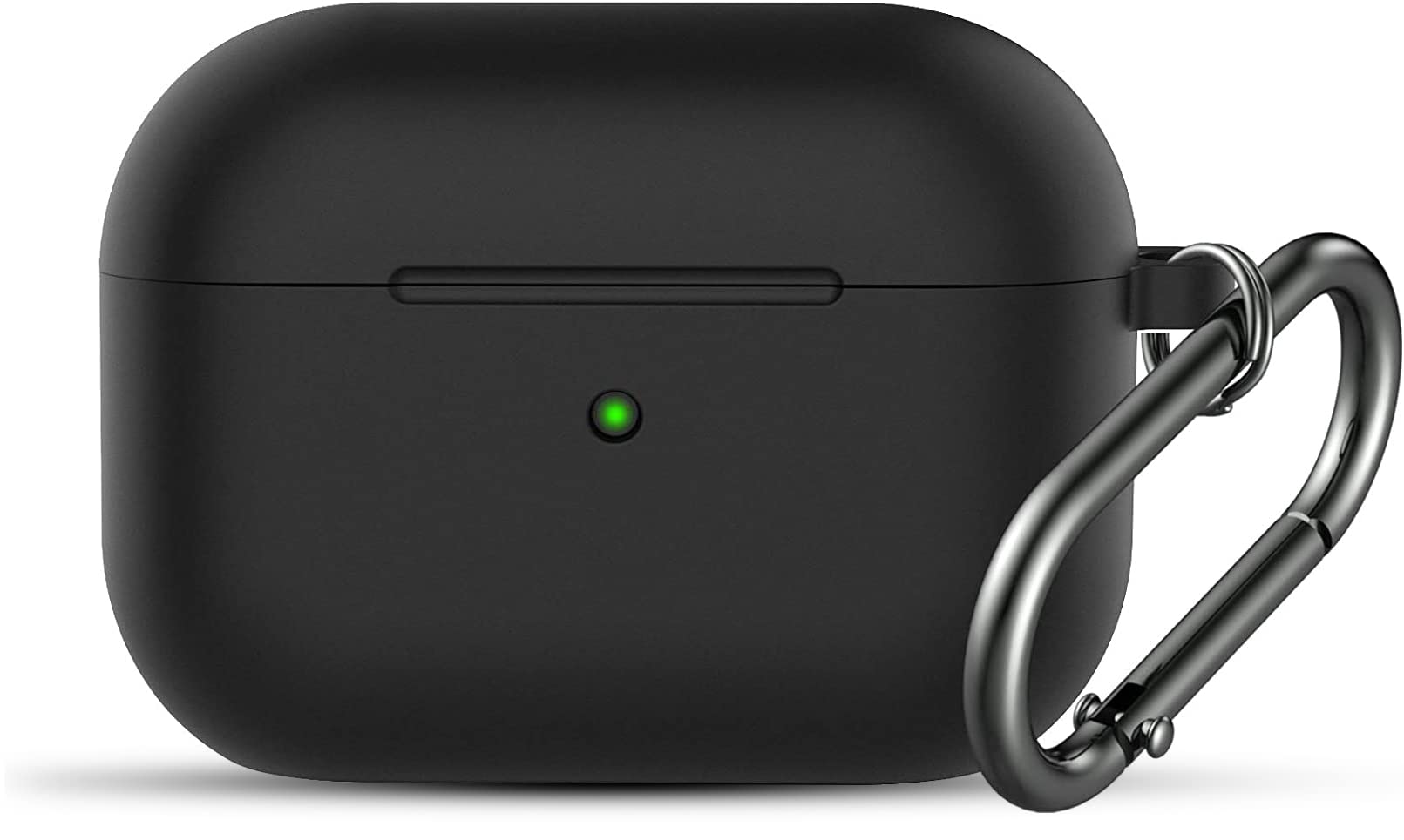 BRG Compatible with Airpods Pro Case,Soft Silicone Skin Case Cover Shock-Absorbing Protective Case with Keychain [Front LED Visible] (Black) A- Black