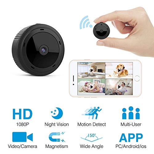 Book Cover Mini Spy Camera HeysTop WiFi Hidden Camera Spy Cam Remote Small Wireless Camera HD 1080P Home Security Surveillance Cameras Covert Tiny Nanny Cam with Night Vision and Motion Detection